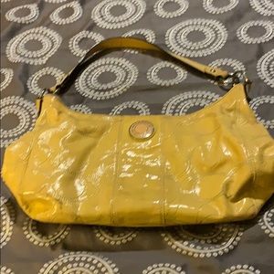 Nice used bright yellow real coach purse